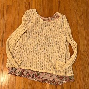 Charming Charlie Floral Lined Sweater